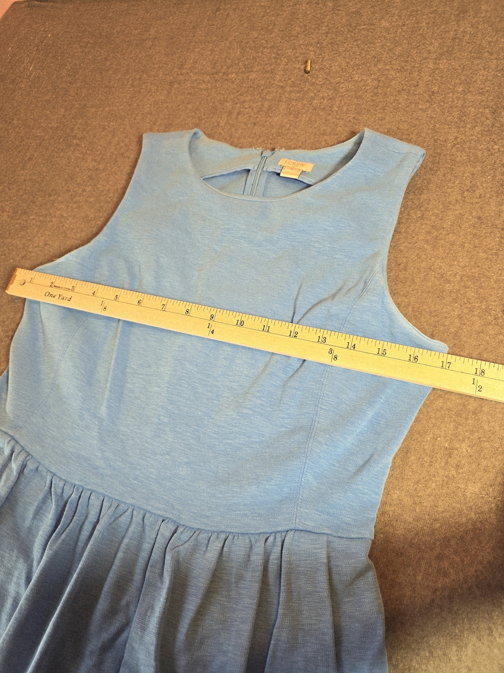 J.CREW Light Blue Sleeveless Gathered Waist Dress Pockets Women's Small - Picture 12 of 14
